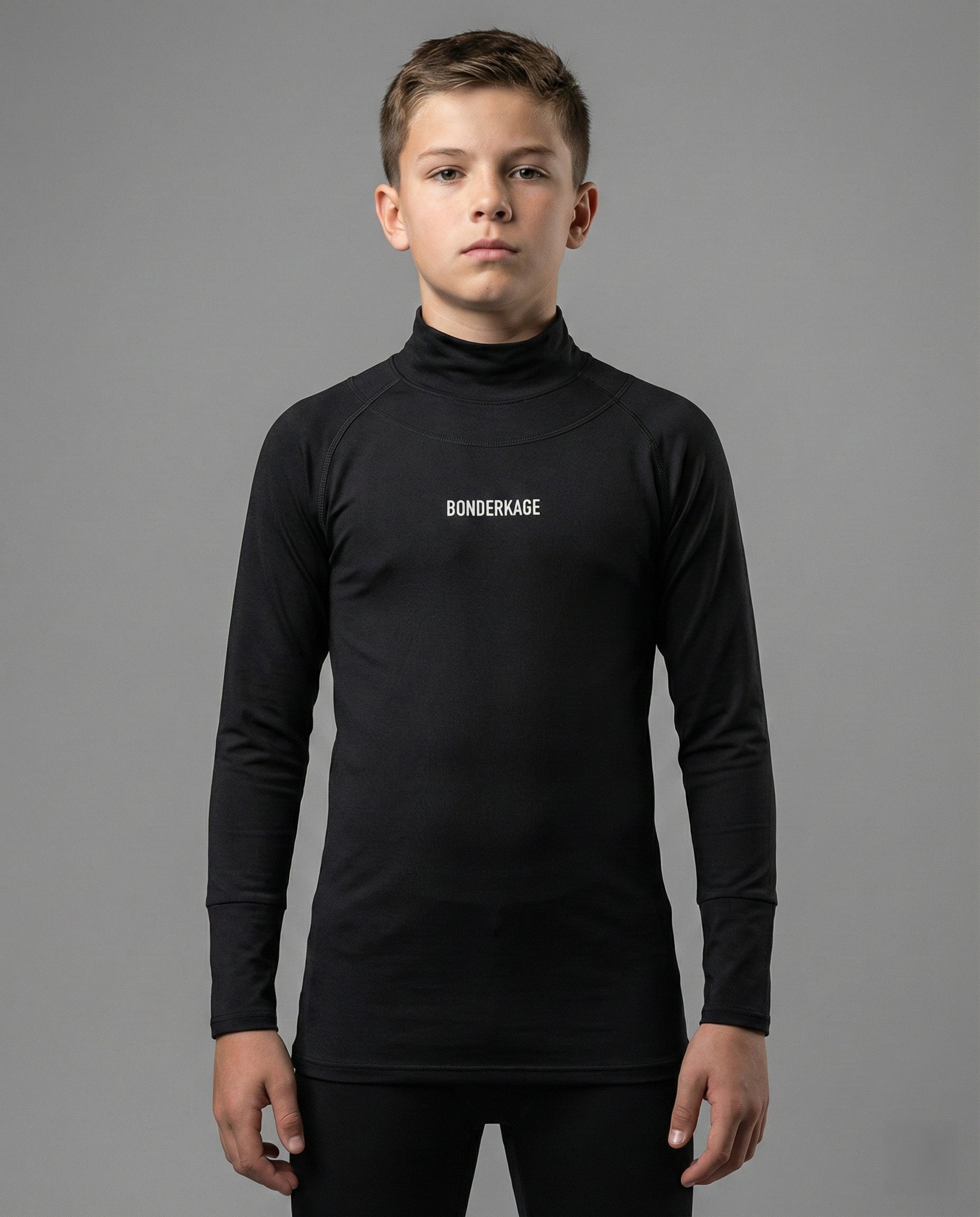 A9 COMPRESSION LONG-SLEEVE NECK GUARD TOP (JUNIOR)