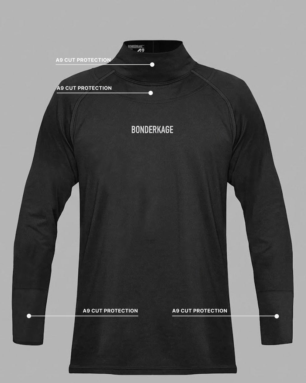 A9 COMPRESSION LONG-SLEEVE NECK GUARD TOP (SENIOR)